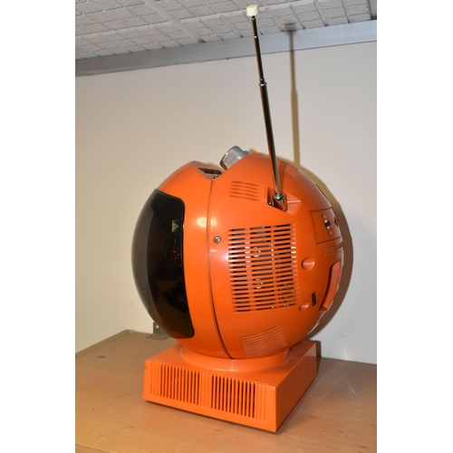 339 - A  JVC VIDEOSPHERE 'SPACE HELMET' TELEVISION, orange case model number 3240F - serial number 0540086... 