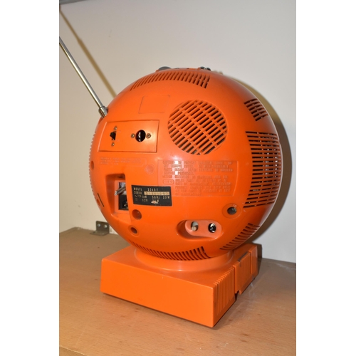 339 - A  JVC VIDEOSPHERE 'SPACE HELMET' TELEVISION, orange case model number 3240F - serial number 0540086... 