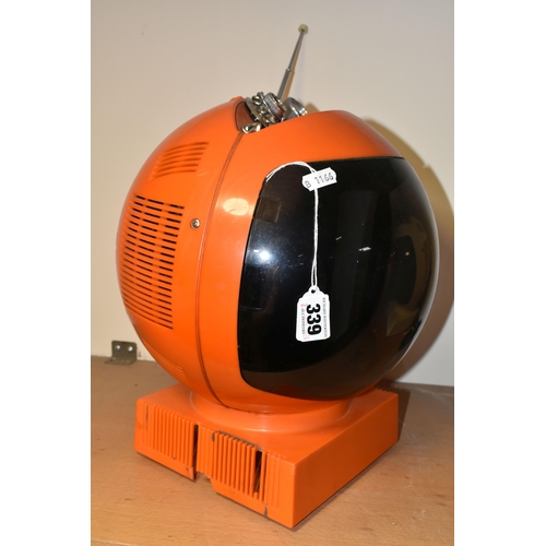 339 - A  JVC VIDEOSPHERE 'SPACE HELMET' TELEVISION, orange case model number 3240F - serial number 0540086... 