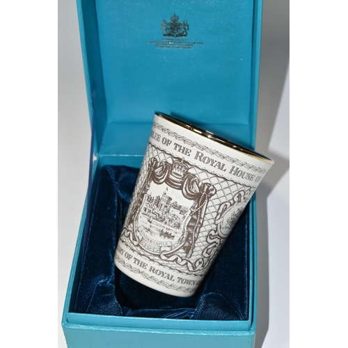 354 - A BOXED HALCYON DAYS ENAMEL BEAKER, a Royal commemorative beaker 1917-1977 'The Diamond Jubilee of t... 