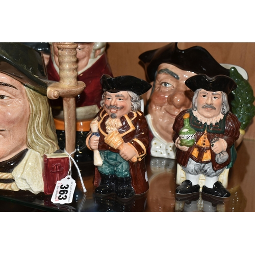 363 - A GROUP OF SEVEN CHARACTER AND TOBY JUGS, comprising a Royal Doulton 'Rip Van Winkle' D6438 characte... 