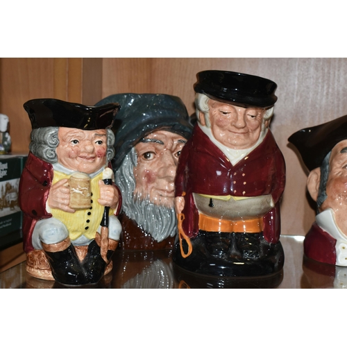 363 - A GROUP OF SEVEN CHARACTER AND TOBY JUGS, comprising a Royal Doulton 'Rip Van Winkle' D6438 characte... 