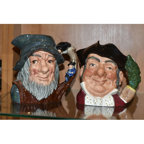 363 - A GROUP OF SEVEN CHARACTER AND TOBY JUGS, comprising a Royal Doulton 'Rip Van Winkle' D6438 characte... 