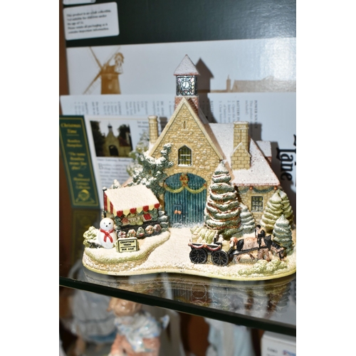 371 - THREE BOXED LILLIPUT LANE SCULPTURES FROM ILLUMINATED COTTAGES COLLECTION,  all with deeds, comprisi... 