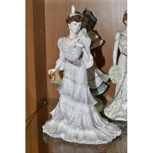 374 - SEVEN COALPORT AND ROYAL WORCESTER FIGURINES, comprising Royal Worcester Old Country Ways: Rosie Pic... 