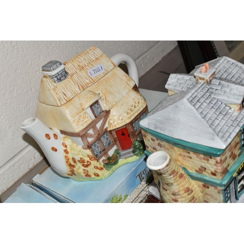 379 - TEN BOXED ANNIE ROWE 'THE VILLAGE' NOVELTY TEAPOTS AND UTENSIL JAR, all af, comprising 'Provisions/G... 