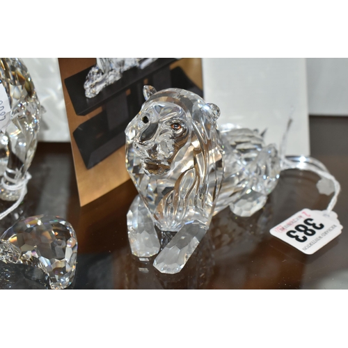 383 - TWO BOXED SWAROVSKI CRYSTAL 'INSPIRATION AFRICA' FIGURES, comprising 1995 Annual Edition Lion, model... 