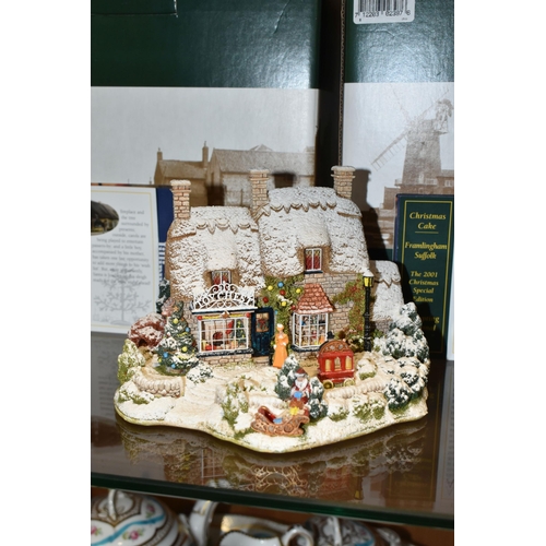 390 - FOUR BOXED LILLIPUT LANE CHRISTMAS SPECIALS, all with deeds, comprising The First Noel L2239 1999, T... 