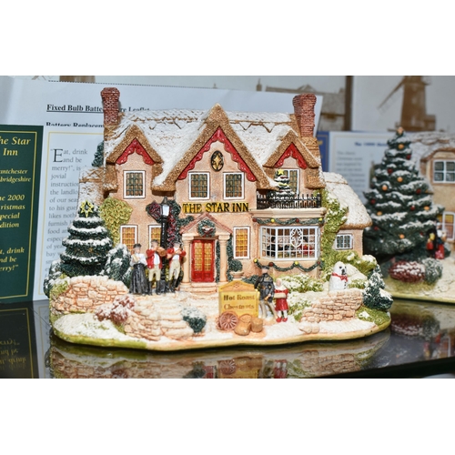 390 - FOUR BOXED LILLIPUT LANE CHRISTMAS SPECIALS, all with deeds, comprising The First Noel L2239 1999, T... 