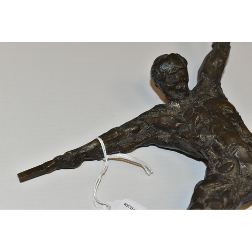 397 - A BRONZE FIGURAL SCULPTURE, male figure stamped 'CS 2/24' to back of left leg, height 25cm (1) (Cond... 