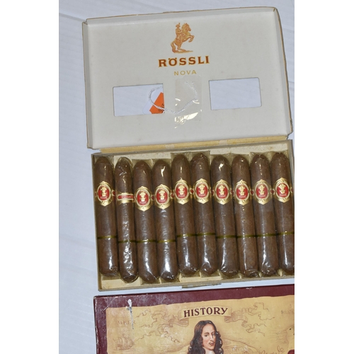 426 - TWO BOXES OF CIGARS comprising one box of 10 Rossli Nova 407 Zigarren and one box of 10 Willem II Hi... 