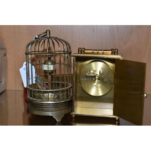 431 - A BOXED IMHOF CARRIAGE CLOCK, a brass cased 8 day carriage clock, 9cm x 7cm, together with a brass n... 