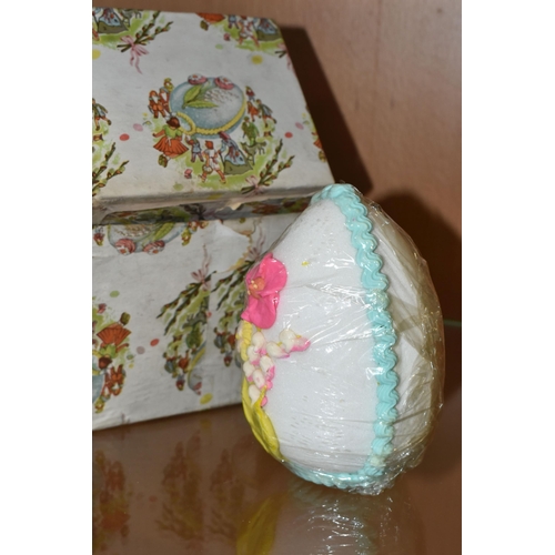 434 - A BOXED AND WRAPPED 1940S 'PANORAMA' EASTER EGG, with a newspaper cutting, a Czechoslovakian made de... 