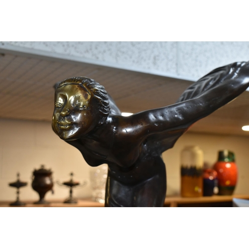 442 - A SPIRIT OF ECSTACY BRONZED FIGURE approximately 51cm width x 51cm height (1) (Condition Report: evi... 