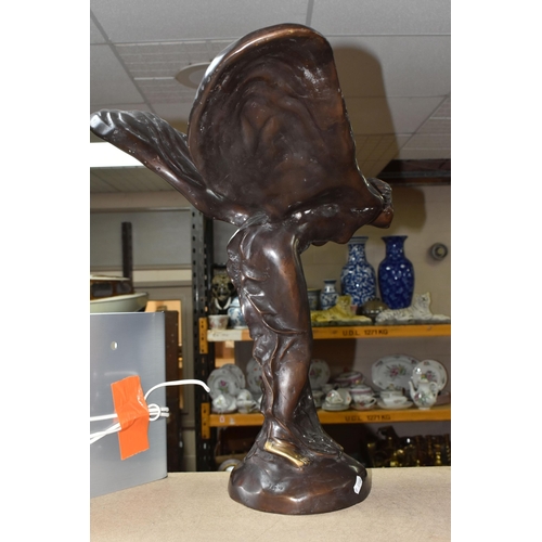 442 - A SPIRIT OF ECSTACY BRONZED FIGURE approximately 51cm width x 51cm height (1) (Condition Report: evi... 