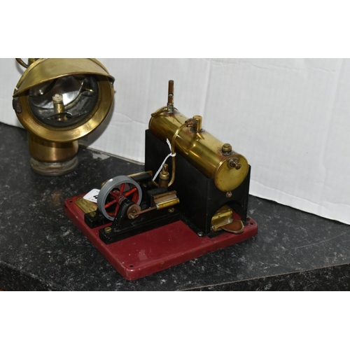 468 - A P & H (POWELL & HANMER) PANTHER ACETYLENE OR CARBIDE BRASS BICYCLE LAMP, not tested, appears large... 