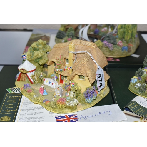 474 - FOUR BOXED LILLIPUT LANE SCULPTURES, all with deeds or certificate, comprising three from Anniversar... 