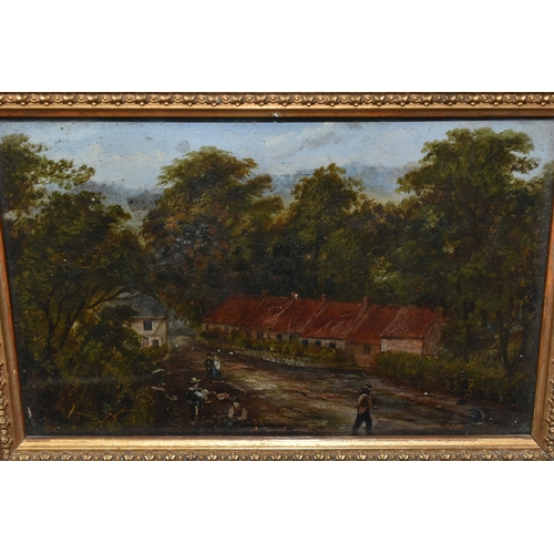 483 - TWO LATE 19TH CENTURY LANDSCAPES, the first depicting a grand house in a woodland setting, the secon... 