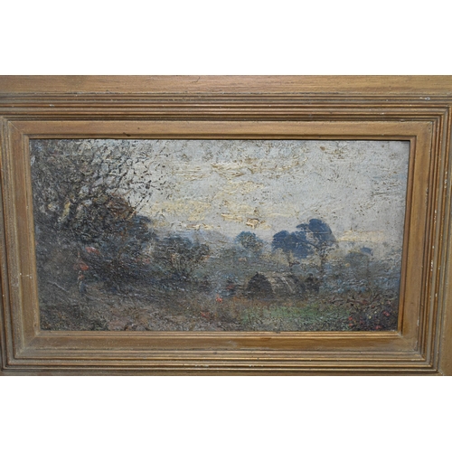 487 - TWO LATE 19TH CENTURY, CONTINENTAL IMPRESSIONIST LANDSCAPES WITH FIGURES, unknown initials bottom ri... 