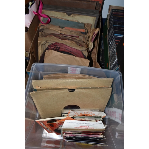 491 - 3 BOXES OF CDS, 2 BOXES OF LPS AND 45 RPM SINGLES, AND A CASE to include approximately 100 CDs consi... 