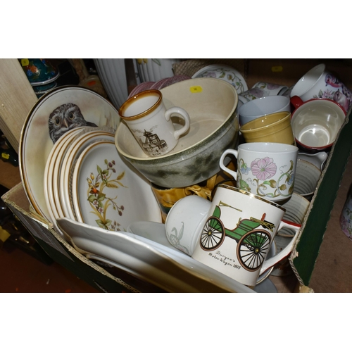 505 - FOUR BOXES OF MIXED CERAMICS to include a quantity of tea ware from named manufacturers consisting A... 