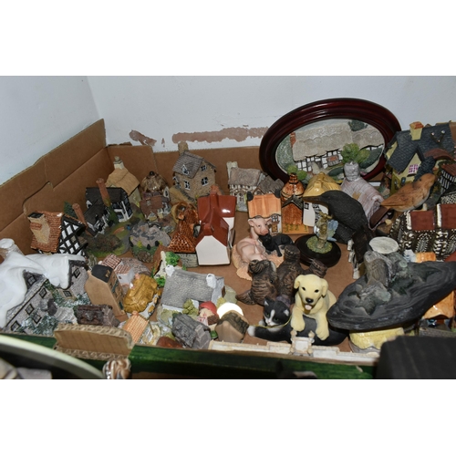 506 - FOUR BOXES AND LOOSE ORNAMENTS to include Aviemore decorative Nessie, a Sylvac 4385 table vase, a sm... 