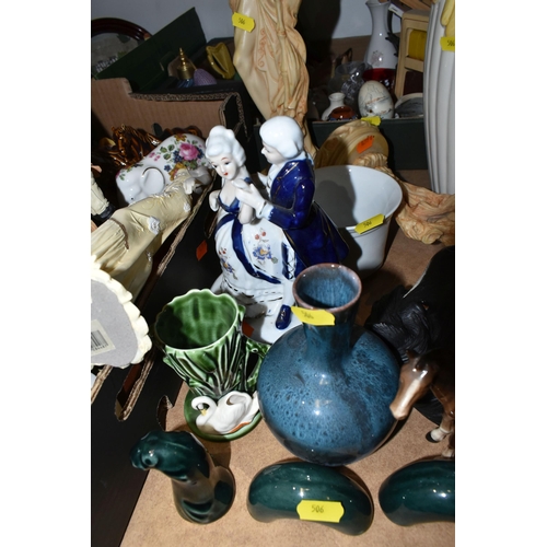 506 - FOUR BOXES AND LOOSE ORNAMENTS to include Aviemore decorative Nessie, a Sylvac 4385 table vase, a sm... 