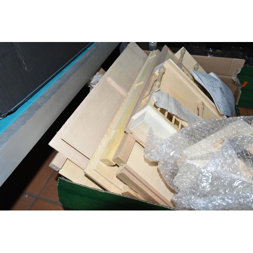 543 - THREE BOXES OF MISCELLANEOUS ITEMS, including dolls house wooden parts and instructions, Christmas v... 