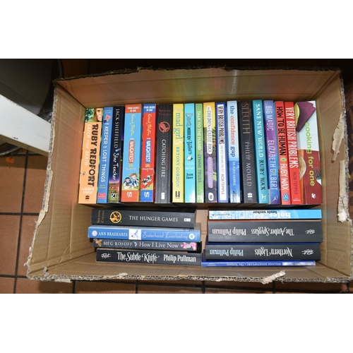 549 - FOUR BOXES OF BOOKS, over one hundred titles in hardback and paperback formats, to include biography... 