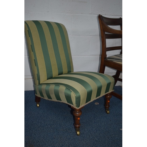 1352 - FOUR VARIOUS CHAIRS, of various ages, to include a Victorian spoon back chair, an Edwardian walnut t... 