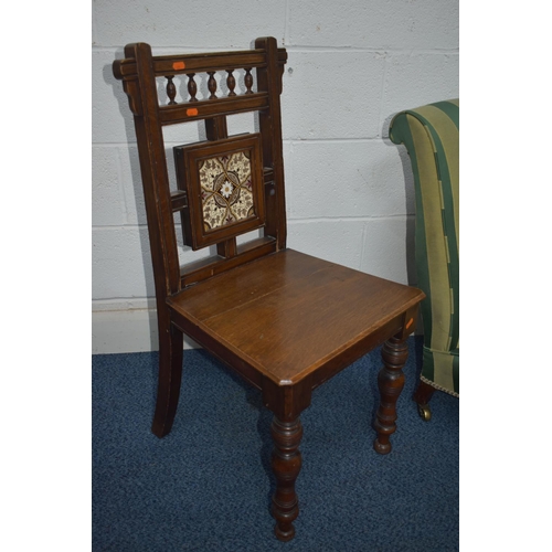 1352 - FOUR VARIOUS CHAIRS, of various ages, to include a Victorian spoon back chair, an Edwardian walnut t... 