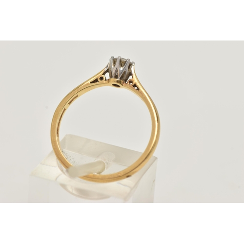 44 - A SINGLE STONE DIAMOND RING, an 18ct yellow gold ring, set with a single round brilliant cut diamond... 