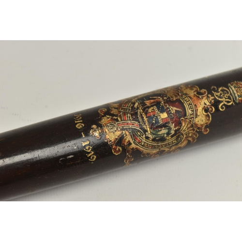 164 - A GEORGE V PAINTED POLICE TRUNCHEN, numbered 3955, paint and gilded coat of arms GvR Birmingham Spec... 