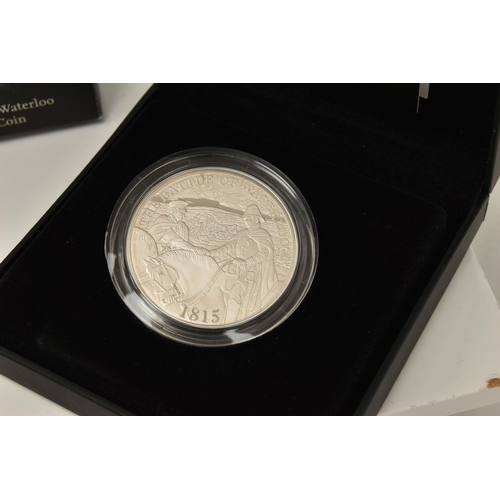 165 - A BOXED ROYAL MINT 'BATTLE OF WATERLOO' FIVE POUND SILVER PROOF 2015 PIEDFORT COIN, 200th Anniversar... 