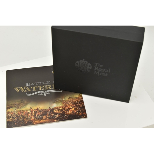 165 - A BOXED ROYAL MINT 'BATTLE OF WATERLOO' FIVE POUND SILVER PROOF 2015 PIEDFORT COIN, 200th Anniversar... 