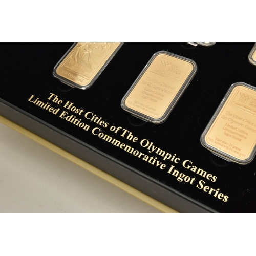 169 - THE HOST CITIES OF THE OLYMPUC GAMES, LIMITED EDITION COMMEMORATIVE INGOT SERIES, to include nine in... 