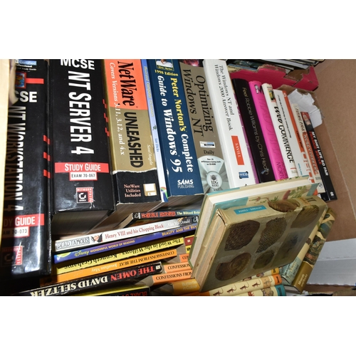 311 - SIX BOXES OF BOOKS to include a large assortment of computer engineering text books from the 1990s, ... 