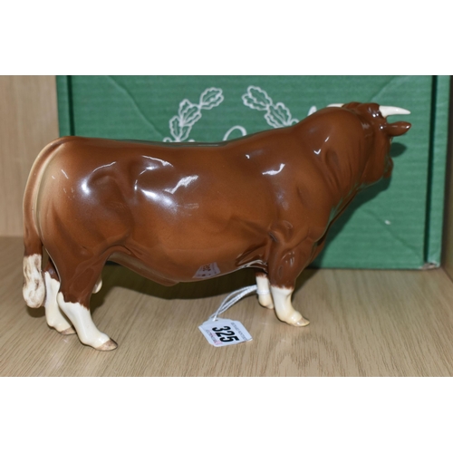 325 - A BOXED BESWICK 'LIMOUSIN BULL' FIGURINE, model number 2463B, issued in 1998 in a limited edition of... 