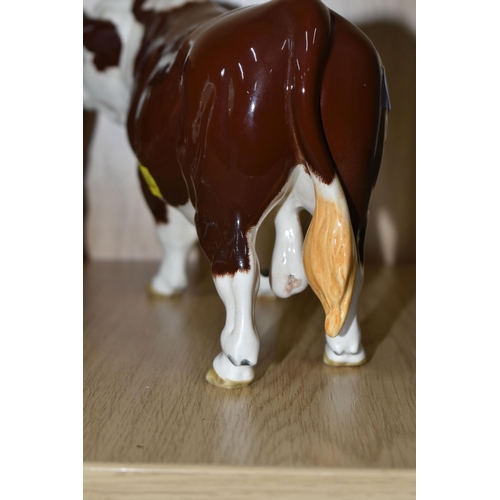 326 - TWO BESWICK BULLS, comprising 'Polled Hereford Bull'  A2574 from the Connoisseur series, brown and w... 