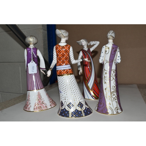 335 - FOUR ROYAL CROWN DERBY THE CLASSIC COLLECTION FIGURINES, comprising Penelope, Athena (broken right t... 