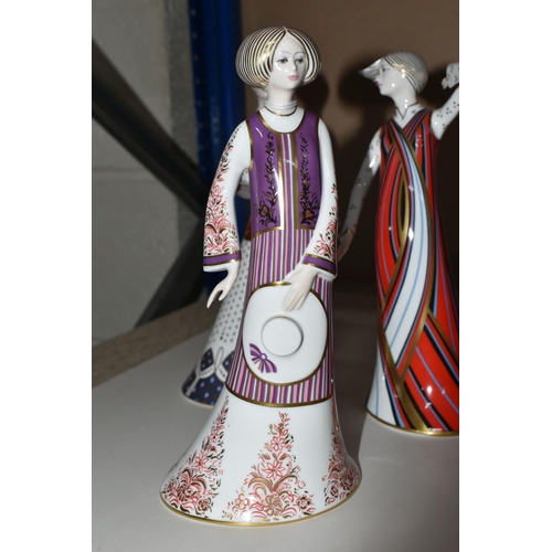 335 - FOUR ROYAL CROWN DERBY THE CLASSIC COLLECTION FIGURINES, comprising Penelope, Athena (broken right t... 