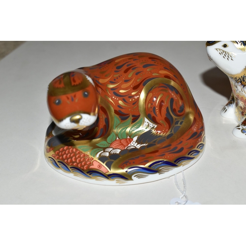 343 - TWO ROYAL CROWN DERBY PAPERWEIGHTS, comprising Otter and Riverbank Beaver, the latter a limited edit... 