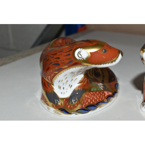 343 - TWO ROYAL CROWN DERBY PAPERWEIGHTS, comprising Otter and Riverbank Beaver, the latter a limited edit... 