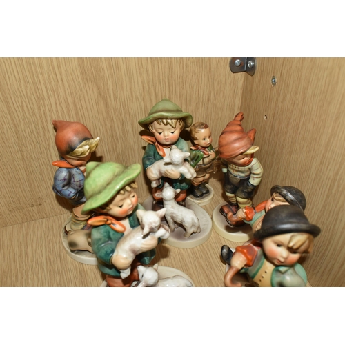 348 - TEN HUMMEL FIGURES, comprising Puppy Love 1, Chick Girl 57/0, Playmates 58/0, two x Shepherd's Boy 6... 