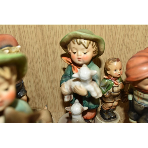 348 - TEN HUMMEL FIGURES, comprising Puppy Love 1, Chick Girl 57/0, Playmates 58/0, two x Shepherd's Boy 6... 