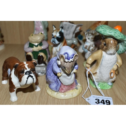 349 - A GROUP OF PETER RABBIT AND OTHER FIGURES, comprising Beswick 'Benjamin Bunny' with BP-3c backstamp ... 