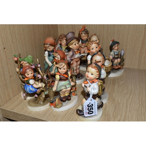 350 - FOURTEEN HUMMEL FIGURES, comprising two x School Boy 82 2/0, We Congratulate 220, Apple Tree Girl 14... 