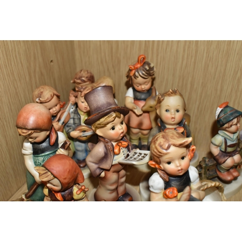 350 - FOURTEEN HUMMEL FIGURES, comprising two x School Boy 82 2/0, We Congratulate 220, Apple Tree Girl 14... 