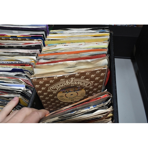 361 - ONE CASE OF SINGLE VINYL 45RPM RECORDS, to include approximately three hundred and eighty records, a... 