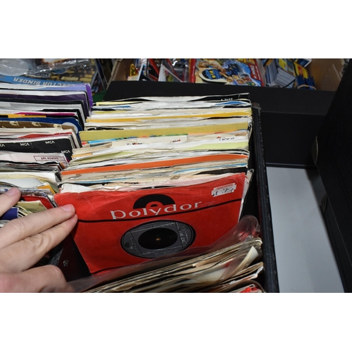 361 - ONE CASE OF SINGLE VINYL 45RPM RECORDS, to include approximately three hundred and eighty records, a... 